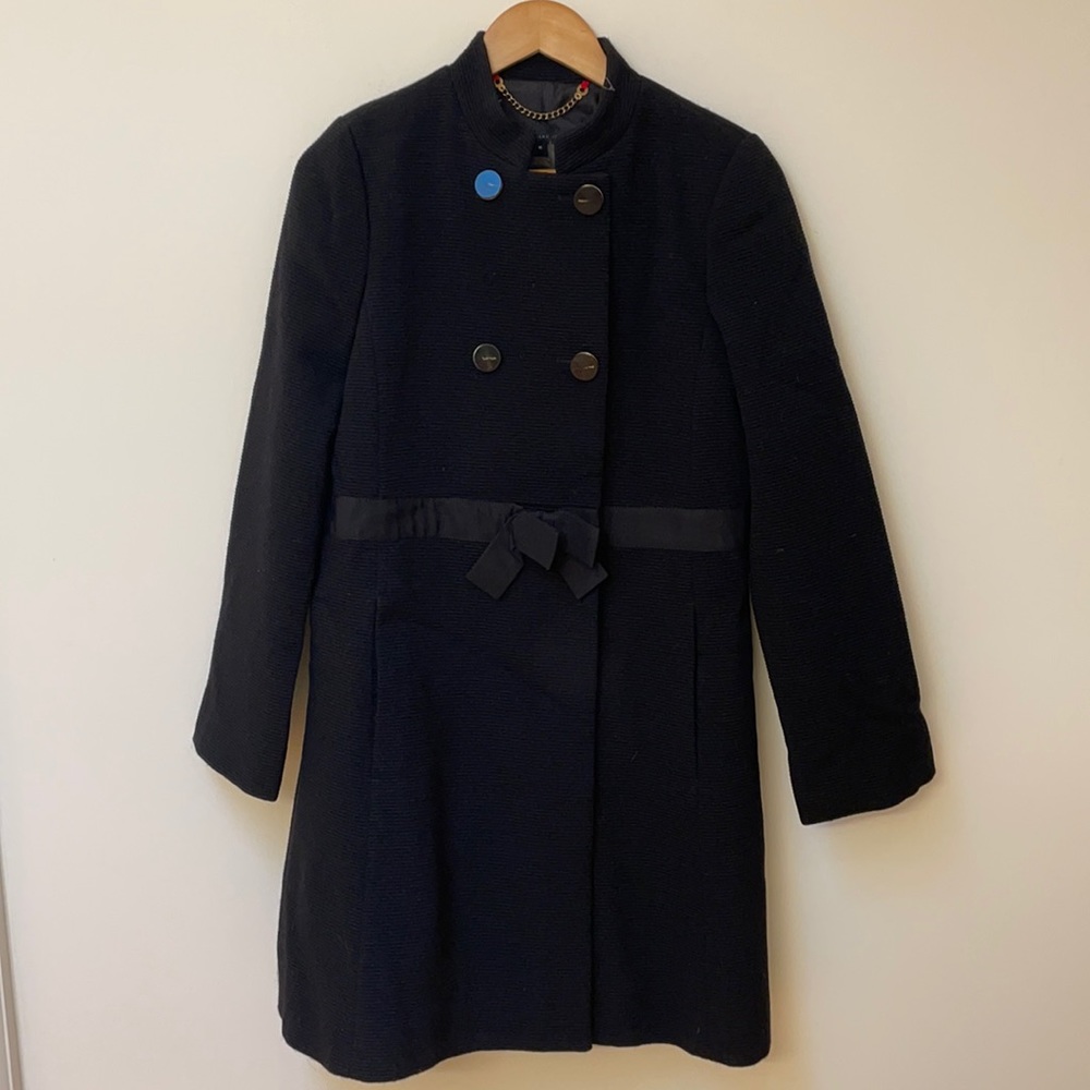 Marc by Marc Jacob’s Textured Black Jacket with Snap Buttons and Bow Tie Waist